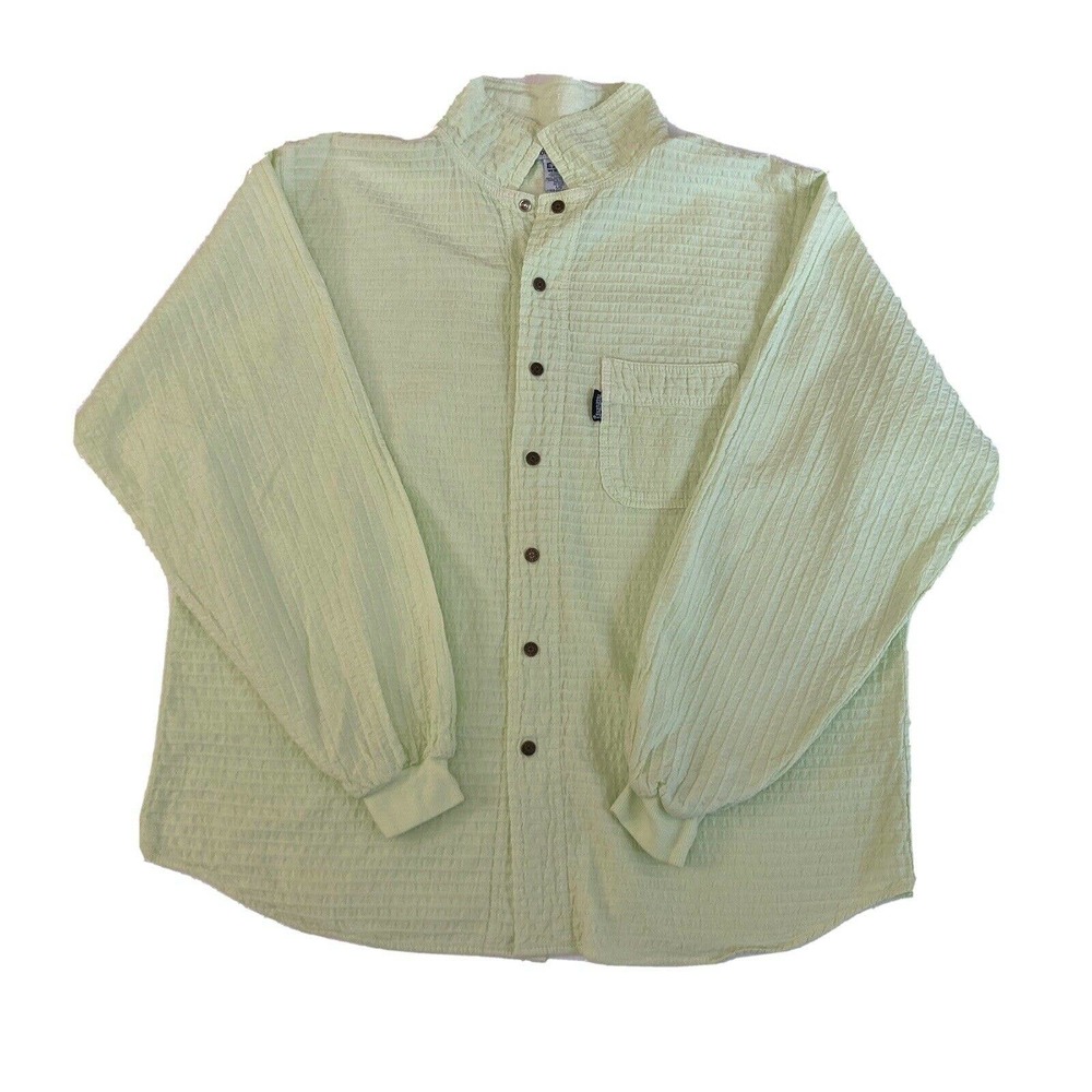 EzzE Wear Outdoor Mirage Cotton Gauze Shirt Light Green Oversize Sz L Snap Close